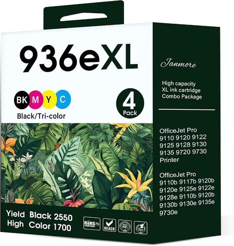 حزمة كومبو حبر 962XL حبر الحبر المتوافق مع HP Ink 962 XL حبر خراطيش أسود ولون عالي العائد مع OfficeJet Pro 9010 9012 9014 9025E 9018E 9012E PRINTER in Kuwait