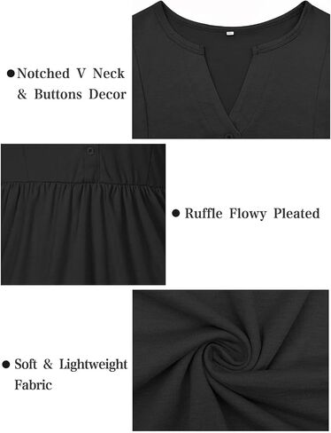 VISLILY Womens-Plus-Size-Sleeveless-Henley-Shirts Casual V Neck Summer Tank Tops Flowy Pleated Tunics Cute Buttons Up Blouses in Kuwait