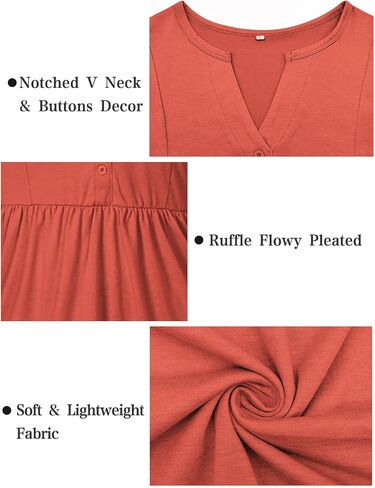 VISLILY Womens-Plus-Size-Sleeveless-Henley-Shirts Casual V Neck Summer Tank Tops Flowy Pleated Tunics Cute Buttons Up Blouses in Kuwait