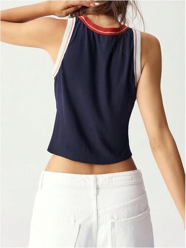 Milumia Women Star Crop Tank Tops Y2k Going Out Sleeveless Tee Shirts in Saudi Arabia