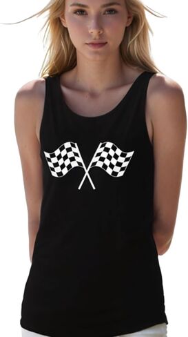 Racing Tank Tops for Women Checkered Flag Sleeveless Shirt Race Lover Raceday Vest Tee in Kuwait