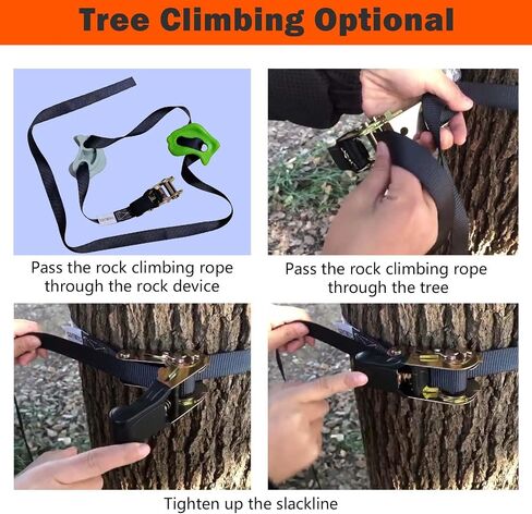Zipline Kits for Backyard, 110FT Zip Line Kit for Kids and Adults Up to 350Lbs, Outdoor Playground Equipment (110FT Ratchet, Tree Climbing) in Saudi Arabia