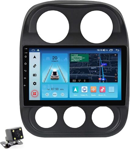 FELLOSTAR Car Stereo Update for 2010-2016 Jeep Compass Jeep Patriot Radio Replacement 2+32 Touch Screen Stereo with Carplay & Android Auto 10 Inches QLED Head Unit BT/GPS/SWC/AM/FM/5G in Saudi Arabia