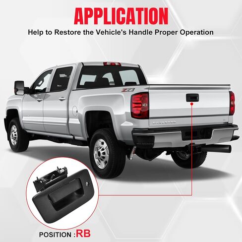 22755305 مقبض الباب الخلفي متوافق مع Chevy Silverado 1500 2500 3500 HD Classic ، متوافق مع GMC Sierra 1500 2500 3500 2007-2014 HD Classic 2007-2014 in Saudi Arabia