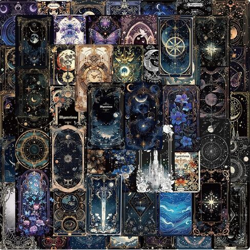 100pcs Vintage Astronomy Stickers，Fantasy Graffiti Galaxy Astronomical Artistic，Celestial Sticker Set Laptop Retro Galaxy Moon for DIY Scrapbook Journal Laptops,Journals Kindle Case in Kuwait