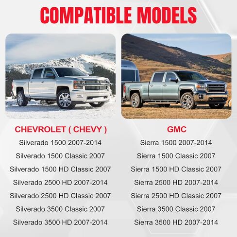 22755305 مقبض الباب الخلفي متوافق مع Chevy Silverado 1500 2500 3500 HD Classic ، متوافق مع GMC Sierra 1500 2500 3500 2007-2014 HD Classic 2007-2014 in Saudi Arabia