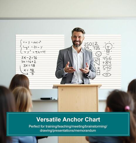 ViVin Grid Sticky Easel Pad, 25 x 30 Inches Flip Chart Paper for Teachers and Students, Large Self Stick Easel Paper for School & Office, 30 Sheets/Pad, 2 Pads/Pack in Kuwait