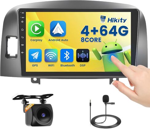 [2+64G] Hikity Android Car Stereo for Hyundai Sonata 2004 2005 2006 2007 2008 with Wireless Carplay Android Auto, 9" Touch Screen Radio with Mirror Link GPS WiFi Bluetooth SWC Backup Camera FM in Saudi Arabia