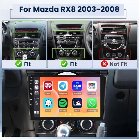 8 Core 4+64g inefala لـ Mazda Rx8 2003-2008 Android Car Radio Stereo مع Carplay Android Auto ، شاشة لمس عالية الدقة مع GPS WiFi BT5 in Saudi Arabia