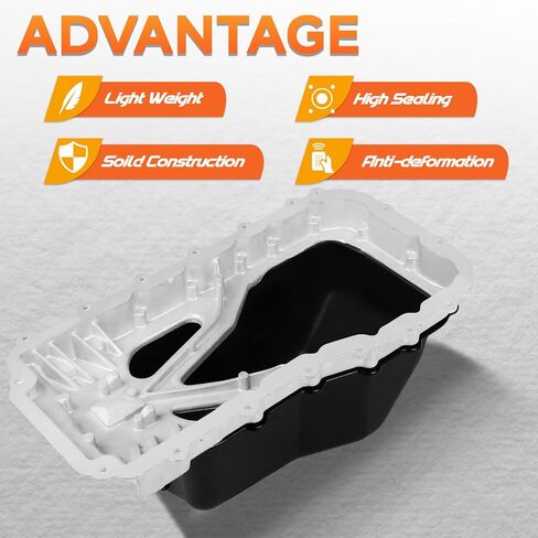 Transmission Oil Pan with Drain Plug 2007-2001 Jeep Wrangler 3.8 liter Engine Oil Pan Upper & Lower Replace# 4666153AC in Saudi Arabia