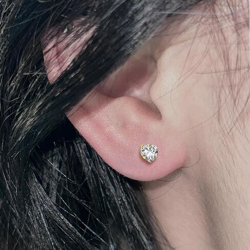 مقاييس Ruifan للأذنين ASTM F136 Titanium Heart Clear Cz Single Flare Tapers Screen Screen Dauges Earrings Ear Expander Strudding Kit Pister for Women Men 10g 8g 4g 4g 2g 0g 00g in Saudi Arabia