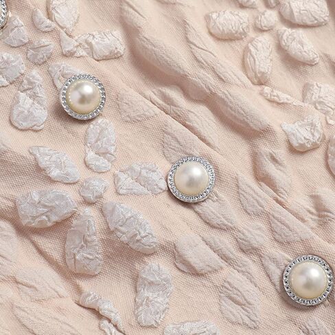 Women's Fashion Apricot Square Neck Puff Sleeve Floral Embroidery Cardigan Top in Saudi Arabia
