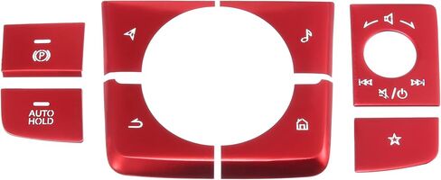 Car Center Console Gear Panel Multi-Media Handbrake Switch Cover Trim for Mazda 3 2019-2020 Red (Set of 8) in Saudi Arabia