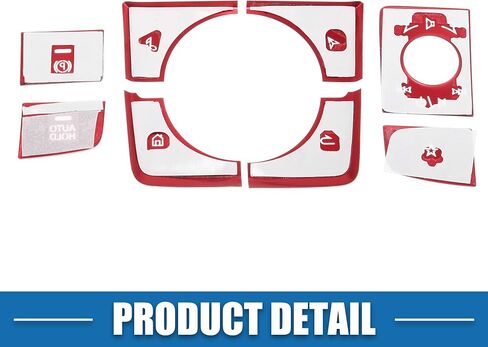 Car Center Console Gear Panel Multi-Media Handbrake Switch Cover Trim for Mazda 3 2019-2020 Red (Set of 8) in Saudi Arabia