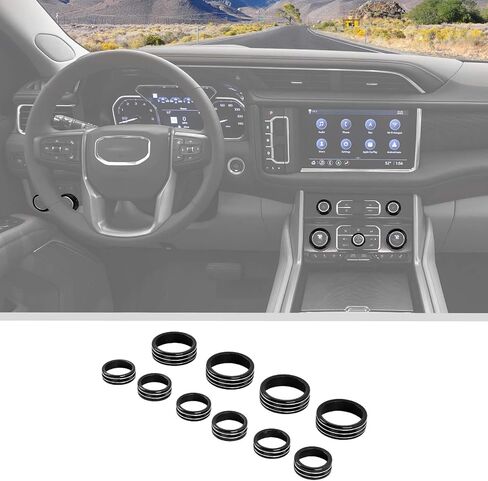 وحدة التحكم في JWWY Center HVAC Dashboard Controw Control Control Contrain Cover Cover Cover Cover Cover for 2019-2024 Chevy Silverado 2020+ Suburban ، 2021+ Tahoe Aluminium alloy 10pcs Purple in Saudi Arabia