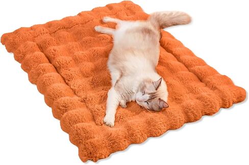 Cat Beds for Indoor Cats Plush Pad Mat with Non-Slip Bottom Faux Fur Soft Kitten Bed for Carriers/Floor/Couch Dog & Puppy Washable 23 x 15 Inch Medium Grey in Kuwait