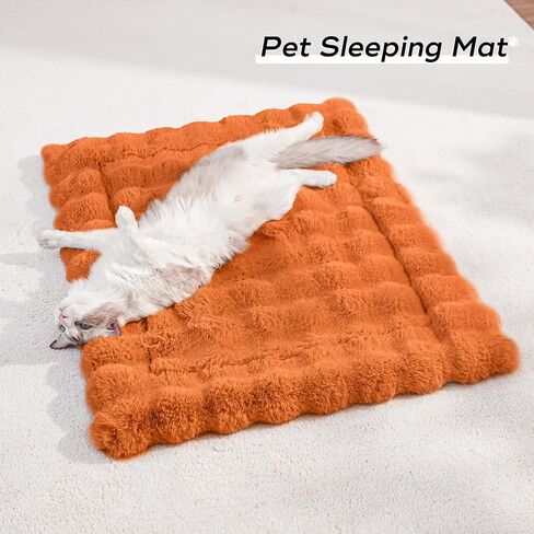 Cat Beds for Indoor Cats Plush Pad Mat with Non-Slip Bottom Faux Fur Soft Kitten Bed for Carriers/Floor/Couch Dog & Puppy Washable 23 x 15 Inch Medium Grey in Kuwait