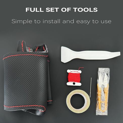 Car Steering Wheel Cover Microfiber Leather Stitch Wheel Wrap Fit for Honda Accord 8 2008-2013 Odyssey 2011-2014 Pilot 2012-2015,Black Thread in Kuwait