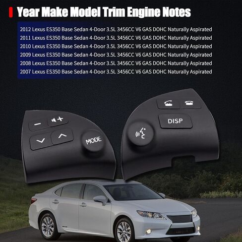 Hisport Teadering Wheel Volume Switch زر اليسار واليمين-متوافق مع لكزس ES350 2006 2007 2008 2008 2010 2011 2012 يحل محل 84250-33190-C0 in Saudi Arabia