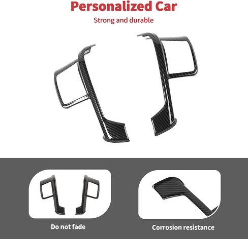 Linskip Steering Wheel Trim Compatible with 2008-2016 Ford F250/F350/F450/F550 & 2007-2012 Ford Expedition, Steering Wheel Cover, Interior Accessorie Carbon Fiber Black in Saudi Arabia
