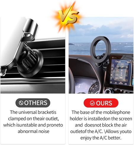 Car Phone Holder for Toyota Highlander 2020-2023 Accessories 8-Inch Screen Fixed Clip, 360° Rotation Phone Mount Compatible with MagSafe,Cell Phone Holder That Does Not Affect Air Vent in Saudi Arabia