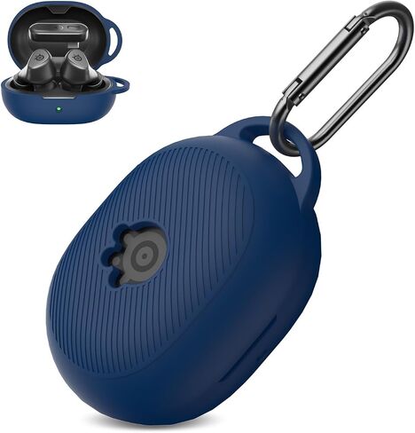 for Steelseries Arctis Gamebuds Silicone Case, Unisex Soft Protective Gamebuds Case, Only Compatible with Steelseries Gamebuds with Carabiner, Black in Saudi Arabia