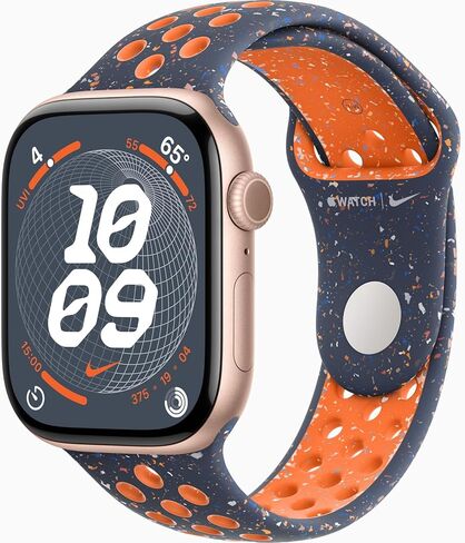 Apple Watch Series 10 [GPS, 42mm] - Jet Black Aluminum Case with Midnight Sky Nike Sport Band, S/M (Renewed) in Saudi Arabia