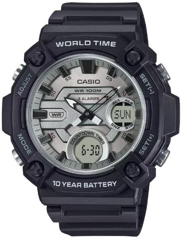 Casio AEQ-120W سلسلة | أسود | بطارية 10 سنوات | وقت العالم | التنبيه اليومي | مؤقت العد التنازلي | الساعة الرقمية التناظرية in Saudi Arabia