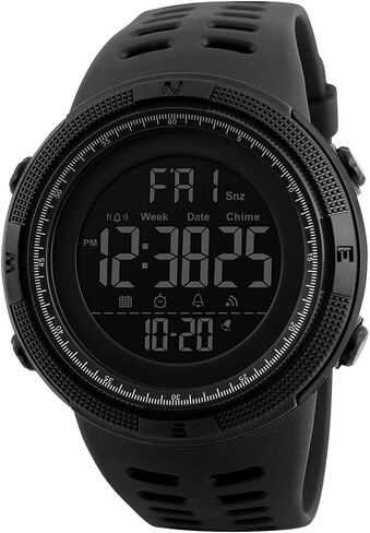 Men Digital Sports Watch, Dual Time Display LED Military Wrist Watch, Shockproof Large Dial Men Wristwatches Outdoor Waterproof Alarm Watches in Kuwait