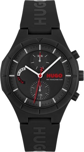 Hugo Men's Multi Watch - Case Lightweight TR90 ، حركة متعددة الوظائف ، تصميم جريء ومرح ، دقة الكوارتز ، ارتداء كل يوم أنيق - هدية له in Kuwait
