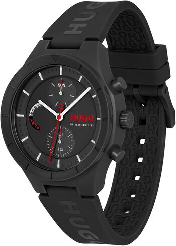 Hugo Men's Multi Watch - Case Lightweight TR90 ، حركة متعددة الوظائف ، تصميم جريء ومرح ، دقة الكوارتز ، ارتداء كل يوم أنيق - هدية له in Kuwait
