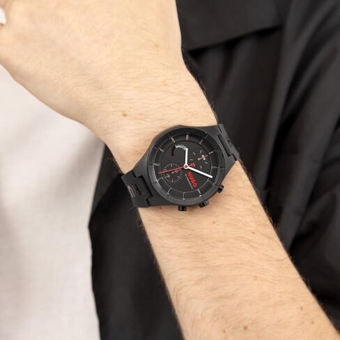Hugo Men's Multi Watch - Case Lightweight TR90 ، حركة متعددة الوظائف ، تصميم جريء ومرح ، دقة الكوارتز ، ارتداء كل يوم أنيق - هدية له in Kuwait