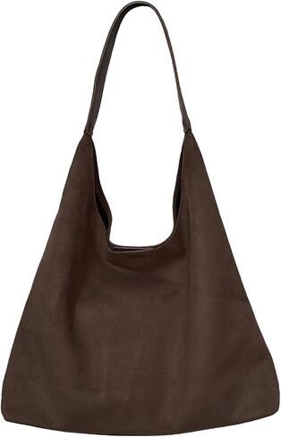 Suede Bags for Women New Suede Tote Bag for Women Fashionable Suede Bag Retro Suede Slouchy Bag Suede Shoulder Bag in Saudi Arabia