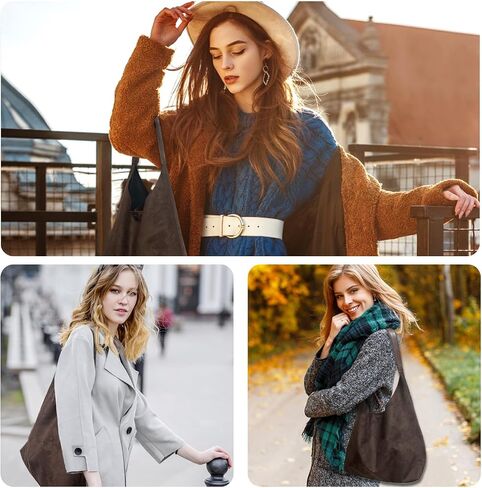 Suede Bags for Women New Suede Tote Bag for Women Fashionable Suede Bag Retro Suede Slouchy Bag Suede Shoulder Bag in Saudi Arabia
