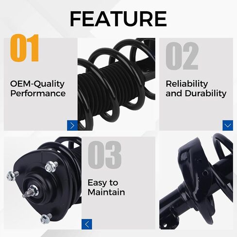 PAROD Shock Absorber Strut Fit for 2008-2010 Honda Odyssey, Front w/Coil Spring Assembly Replace #172542 172541 in Saudi Arabia