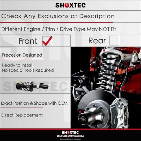 Shoxtec Front Pair Complete Struts Assembly Replacement for 2006-2012 Toyota RAV4 Coil Spring Assembly shock absorber Repl Part no. 172276 172275 in Kuwait