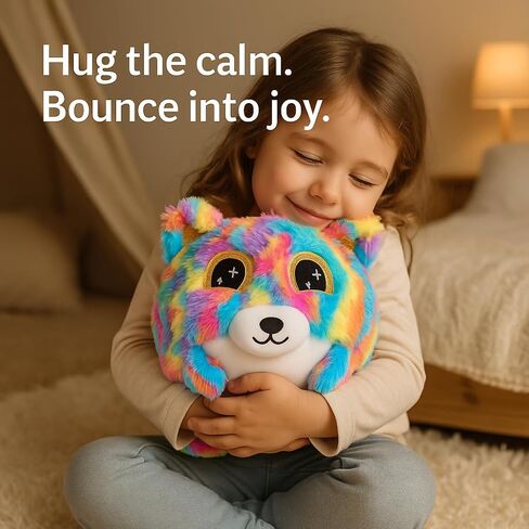Plush Bouncy Ball for Kids - Inflatable Toy Ball with Plush Animals Cover for Boys & Girls 3yrs & Up - 9in Soft Ball with Air Pump - Hugpal (Princess Twinkle) in Saudi Arabia