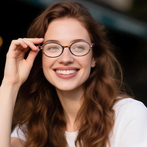 Hoyuwak Retro Oval Frame Glasses for Women Fashion Y2K نظارات وهمية لطيفة in Saudi Arabia
