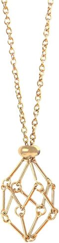 Crystal Holder Necklace - Stainless Steel Cage for Stone, Crystal Cage Necklace for Women Men Adjustable Length in Saudi Arabia