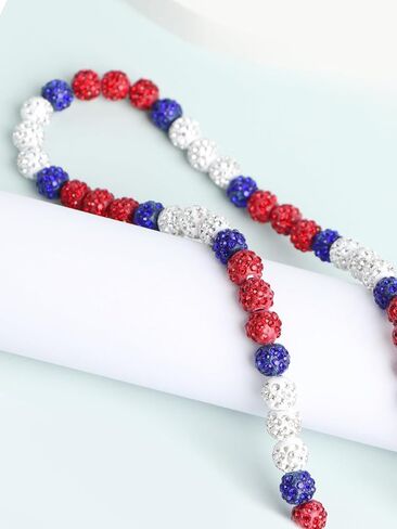 Bling Beaded Necklace for Men, Rhinestone Chain with Baseball Beads Shiny Sports Drip Accessories, Great Gifts for Players and Fans in Saudi Arabia