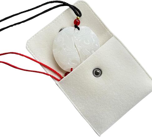 أبيض اليشم التنين وقلادة فينيكس ، الأزواج رفيق الروح قلادة مزدوجة ، قلادة نقية اليشم فنغشوي ، 1 صناديق مع 2 قلادة in Kuwait