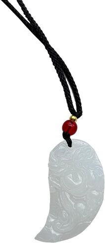 أبيض اليشم التنين وقلادة فينيكس ، الأزواج رفيق الروح قلادة مزدوجة ، قلادة نقية اليشم فنغشوي ، 1 صناديق مع 2 قلادة in Kuwait