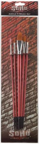 SoHo Urban Artist Value Brush Sets - Set of 5 Professional Brushes for Painting, Beginners, Artists & More! - Oil Set in Kuwait