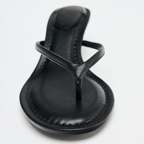 YIYA Women's Kitten Heels Flip Flops Thong Sandals Open Round Toe Comfortable Low Heels Backless Slippers Slip On Slide Spring Summer Beach Dress Shoes in Saudi Arabia