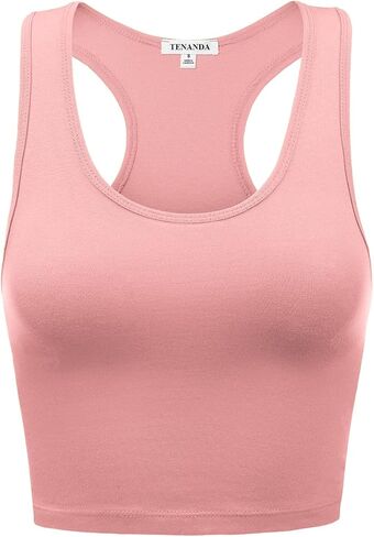 Premium Cotton Breathable Basic Sleeveless Racerback Crop Tank Top in Saudi Arabia