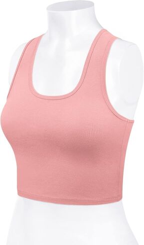 Premium Cotton Breathable Basic Sleeveless Racerback Crop Tank Top in Saudi Arabia