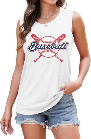 Baseball Tank Top for Women: Baseball Mom Shirt Baseball Fan Game Day Sleeveless Tops in Saudi Arabia