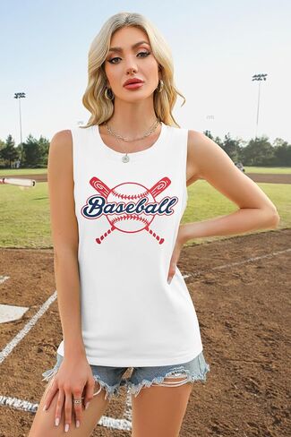 Baseball Tank Top for Women: Baseball Mom Shirt Baseball Fan Game Day Sleeveless Tops in Saudi Arabia