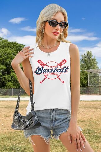 Baseball Tank Top for Women: Baseball Mom Shirt Baseball Fan Game Day Sleeveless Tops in Saudi Arabia