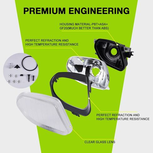 أضواء الضباب لـ Mercedes-Benz E280 E300 E320 E350 E500 E550 E55 AMG جميع التكوينات ، W211 S211 2003-2009 مصابيح الضباب 1 زوج واضح زجاجي in Kuwait